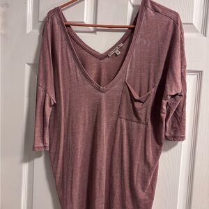 Express Dusty Rose V-Neck Tee